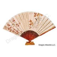 Birds and Flowers Chinese Calligraphy Fan