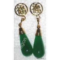 Jade Earrings Featuring the Chinese Symbol for Fu